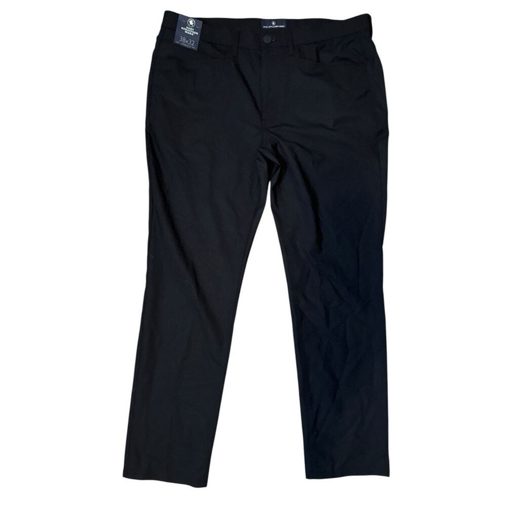 Hart Schaffner Marx Straight Fit Flat Front Black Tech Pants 38 x 32 $175